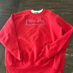 Red vintage Nebraska Crewneck Sweater